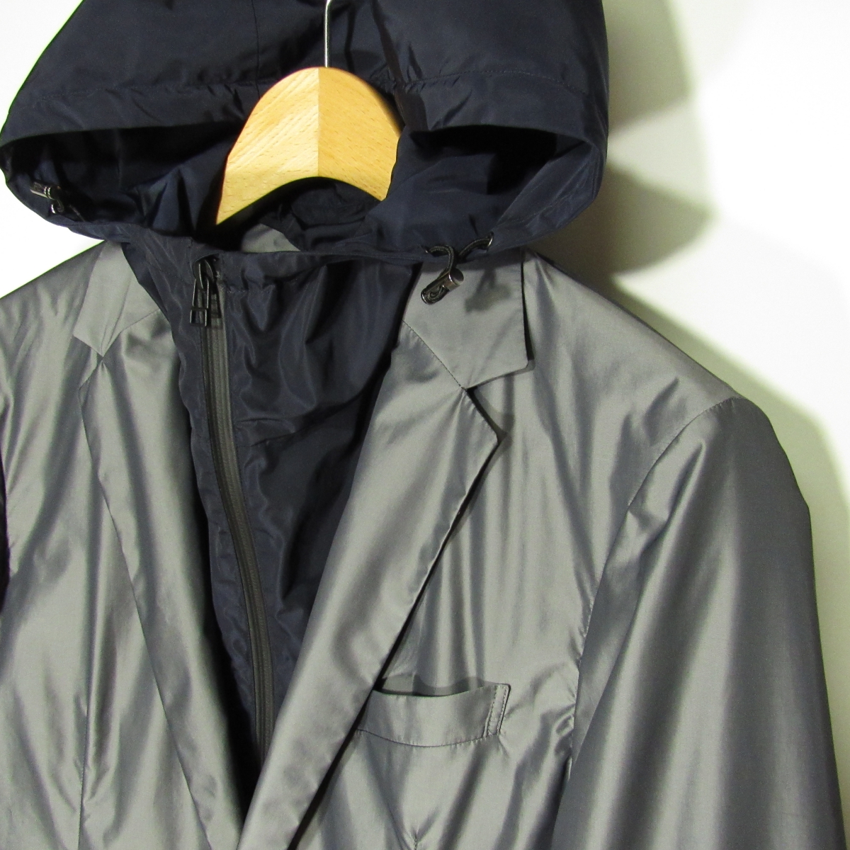 コムサメン COMME CA MEN メンズ ナイロン フーディー テーラード ジャケット ブルゾン