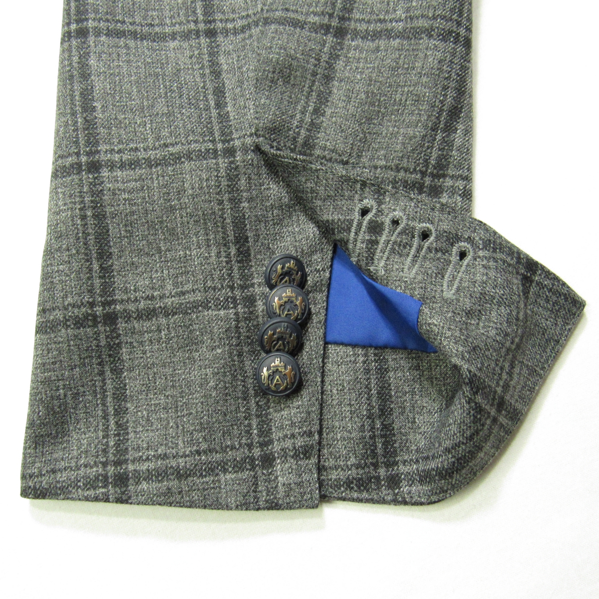 未使用品 イタリア製 アクアラマ AQUARAMA メンズ ウインドウペーン ダブル ブレザー