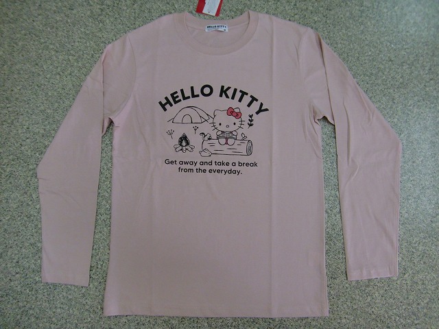 ハローキティ Ｔシャツ HELLO KITTY 長袖Ｔシャツ メンズ レディース キャンプ サンリオ キティちゃん ロンT 激カワ ロゴＴ 人気  キャラクター メール便可