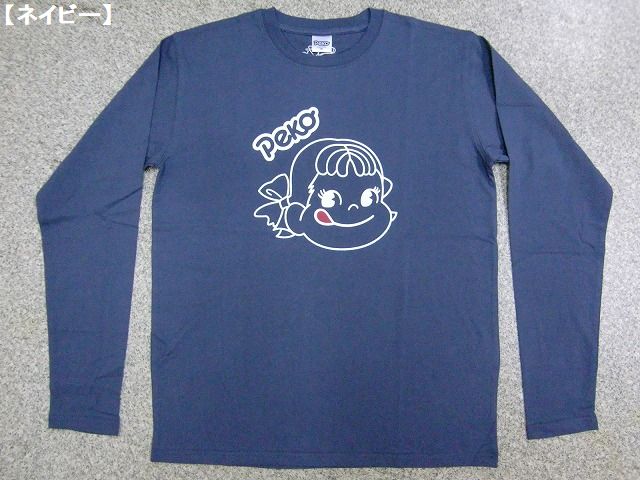 ペコちゃん Ｔシャツ PEKO 長袖Ｔシャツ メンズ レディース ロゴＴ フェイス 激カワ 綿100 ミルキー milky 不二家 サンリオ かわいい  人気 キャラ メール便可能