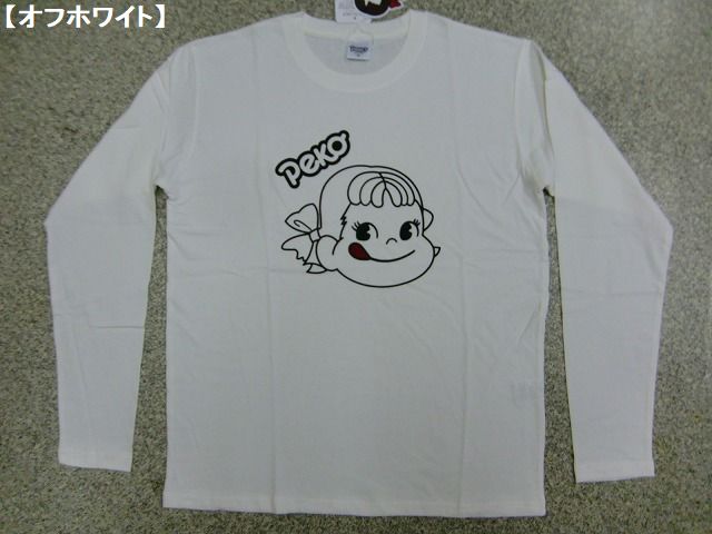 ペコちゃん Ｔシャツ PEKO 長袖Ｔシャツ メンズ レディース ロゴＴ フェイス 激カワ 綿100 ミルキー milky 不二家 サンリオ かわいい  人気 キャラ メール便可能