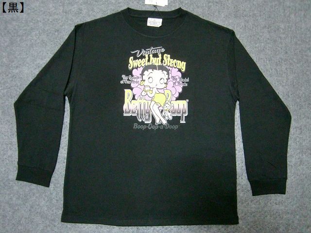 ベティーブープ Ｔシャツ Betty Boop 長袖Ｔシャツ メンズ レディース アメカジ バイカー ベティーちゃん ロゴT ロンT 激カワ メール便送料無料 ゆったり | BETTY BOOP | 01