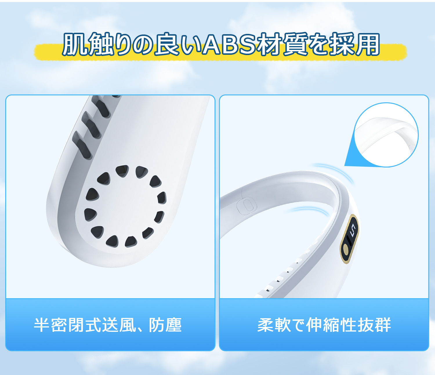 首掛け扇風機 ネックファン 5階段風量調節 USB充電式 5500mAh大容量