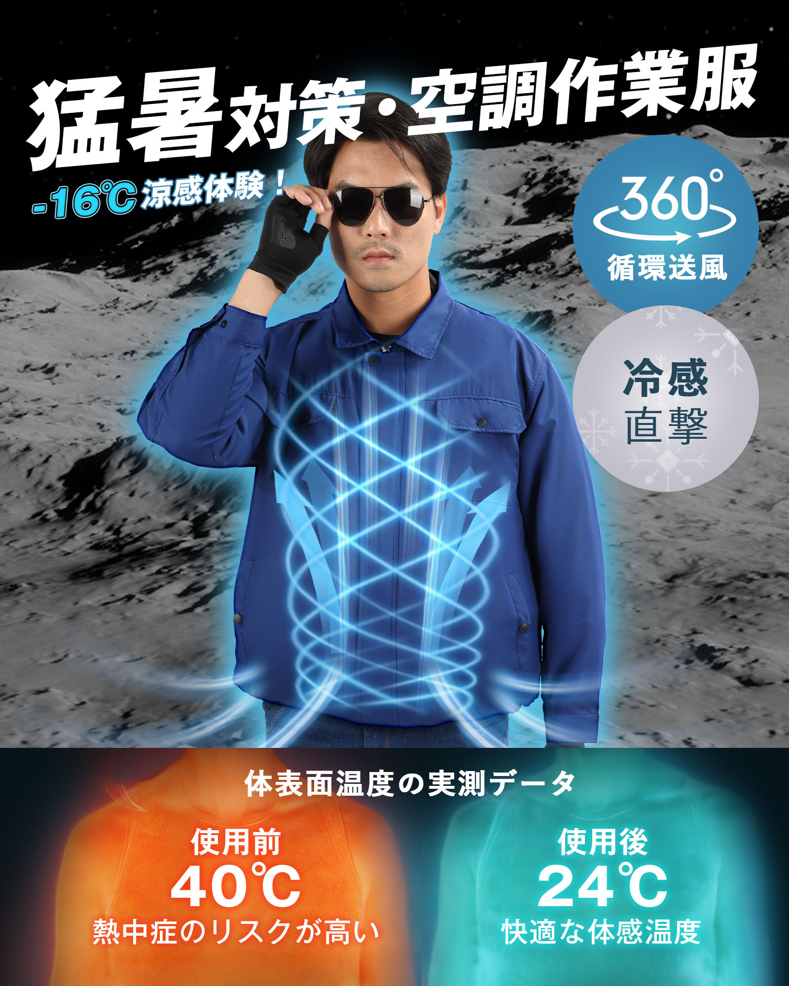 空調服長袖 作業服 マルチポケット空調冷却服 30000mAhバッテリー 空調作業服 長袖 30000mAhバッテリー付き ファン付き 4段階風速調節 大