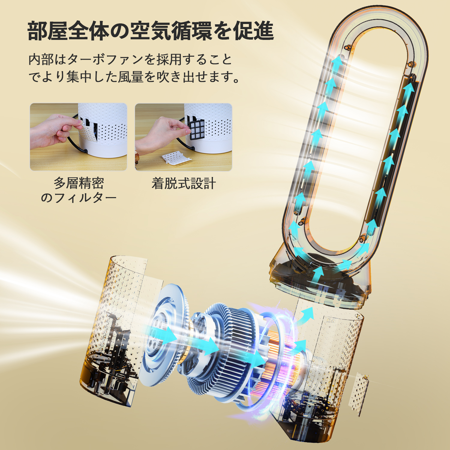 期間限定3000円OFF!】セラミックヒーター 扇風機 羽なし 大風量 DC