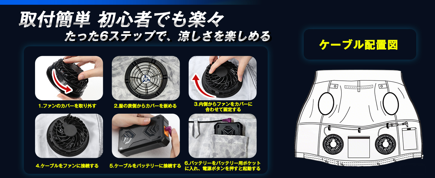 空調作業服 ファンバッテリーセット 43V超高出力 4段階風速調節 熱中症対策 空調作業服 ファン付き作業服 40V超高出力 大風量 36000mAhバッテリー