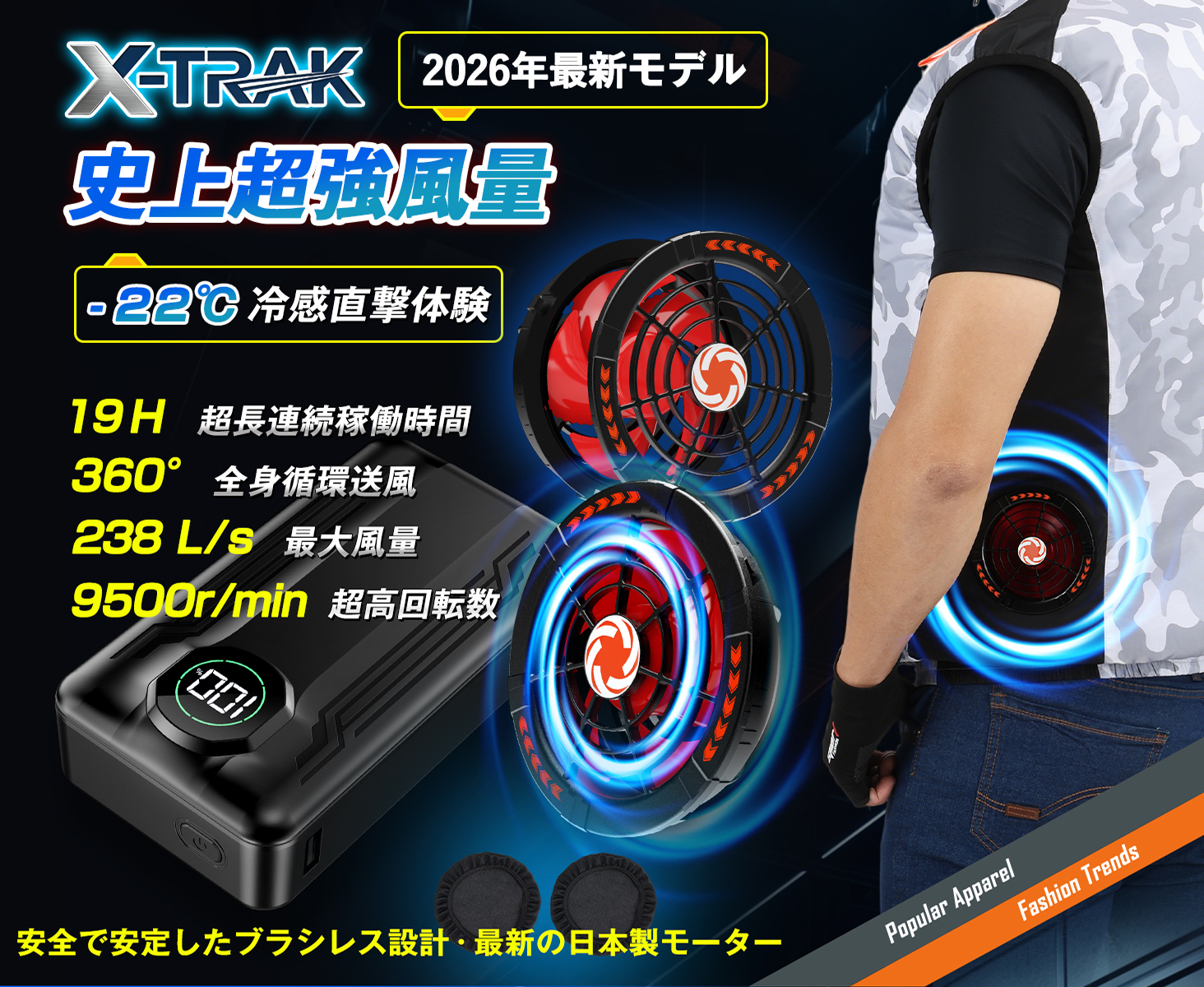 50V高出力モデル】空調作業服用 ファンバッテリーセット 大風量