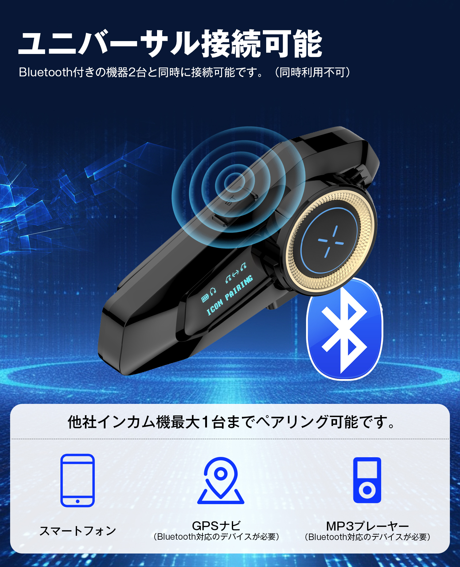 2024年新作登場」バイクインカム Bluetooth5.3 最大10人同時通話 最大 