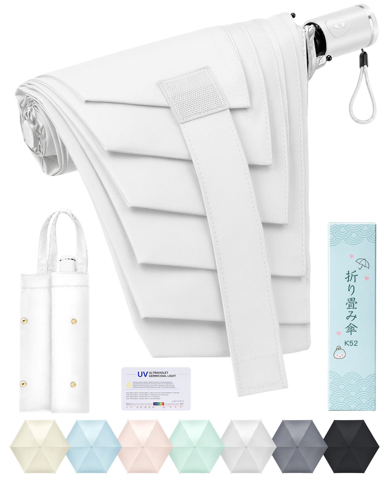 日傘 永遠形状記憶 JIS認証 UVカット率100% 折りたたみ傘 晴雨兼用 超