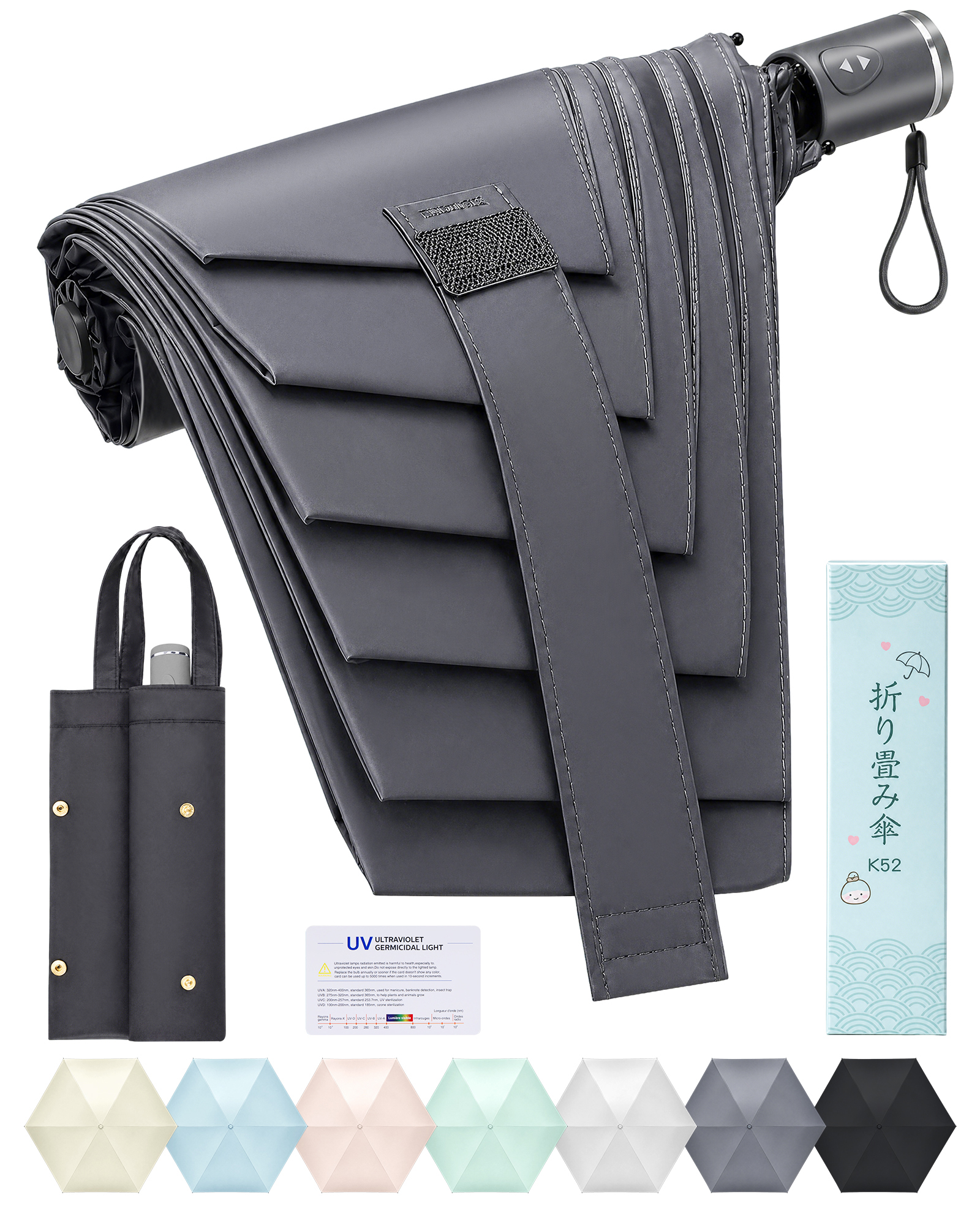 日傘 永遠形状記憶 JIS認証 UVカット率100% 折りたたみ傘 晴雨兼用 超