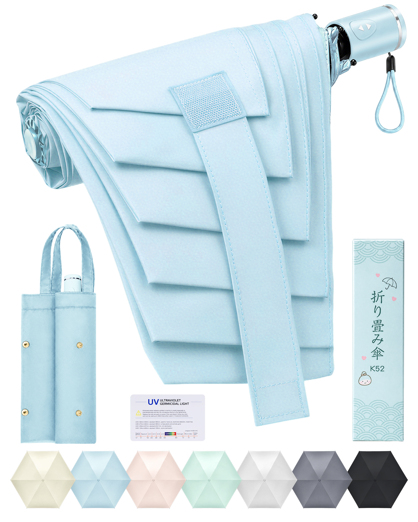 日傘 永遠形状記憶 JIS認証 UVカット率100% 折りたたみ傘 晴雨兼用 超