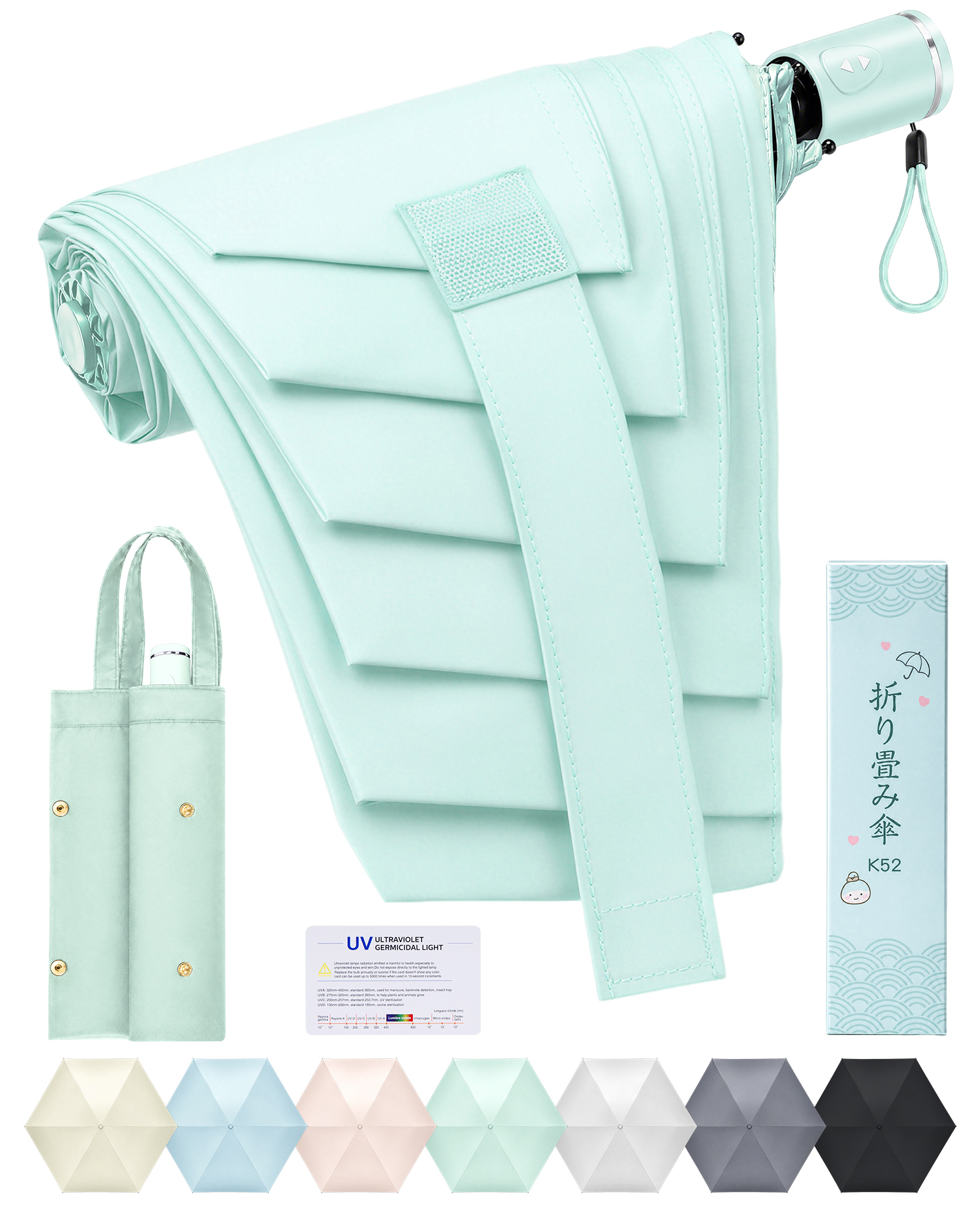 日傘 永遠形状記憶 JIS認証 UVカット率100% 折りたたみ傘 晴雨兼用 超