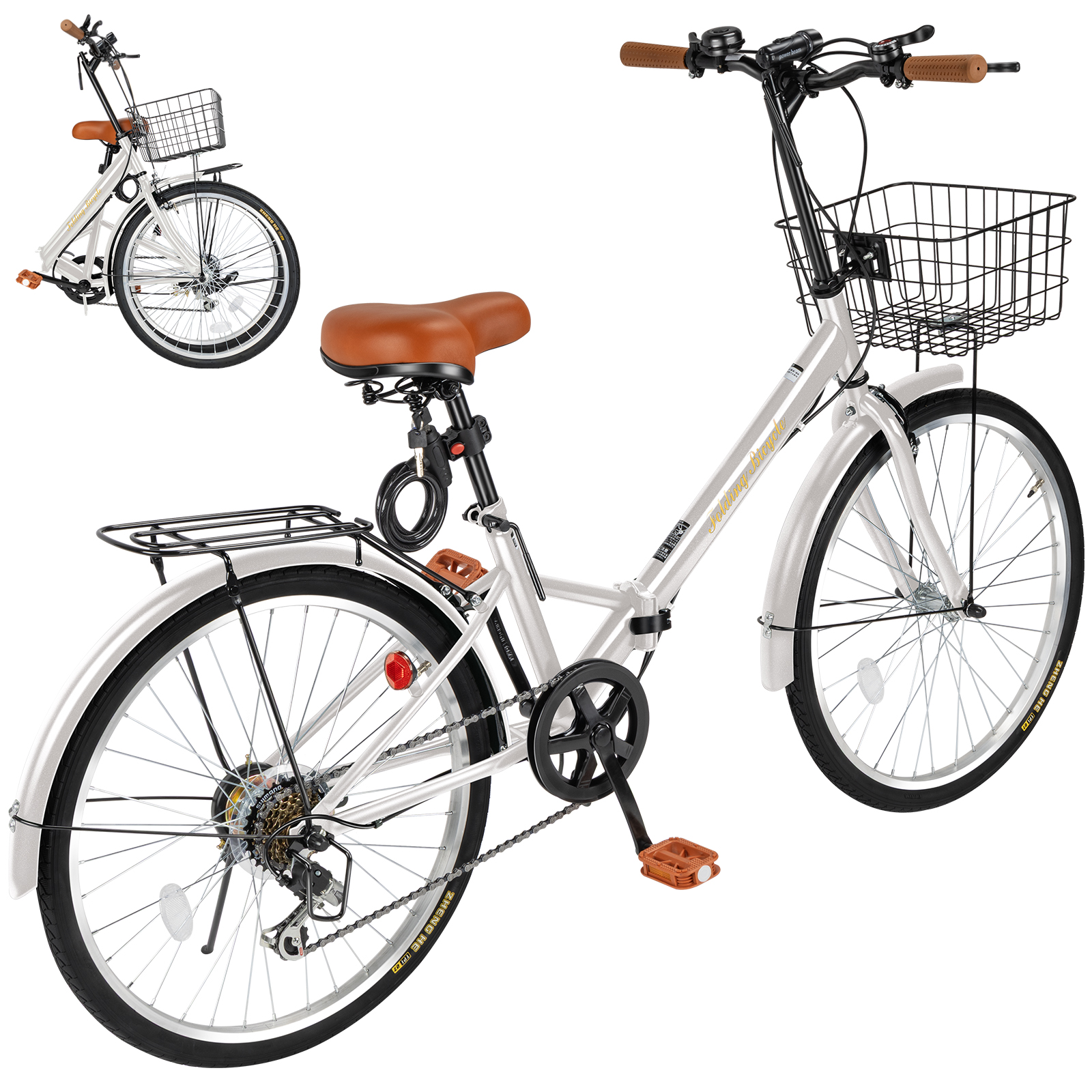 折りたたみ自転車 20インチ/24インチ 高炭素鋼フレーム シマノ 7段変速
