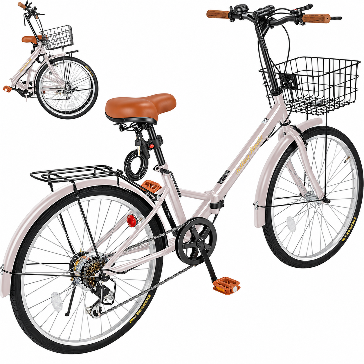 美品✨折りたたみ自転車 折り畳み自転車 24インチ シマノ7段変速 折りたたみ自転車 20インチ/24インチ 高炭素鋼フレーム シマノ 7段変速