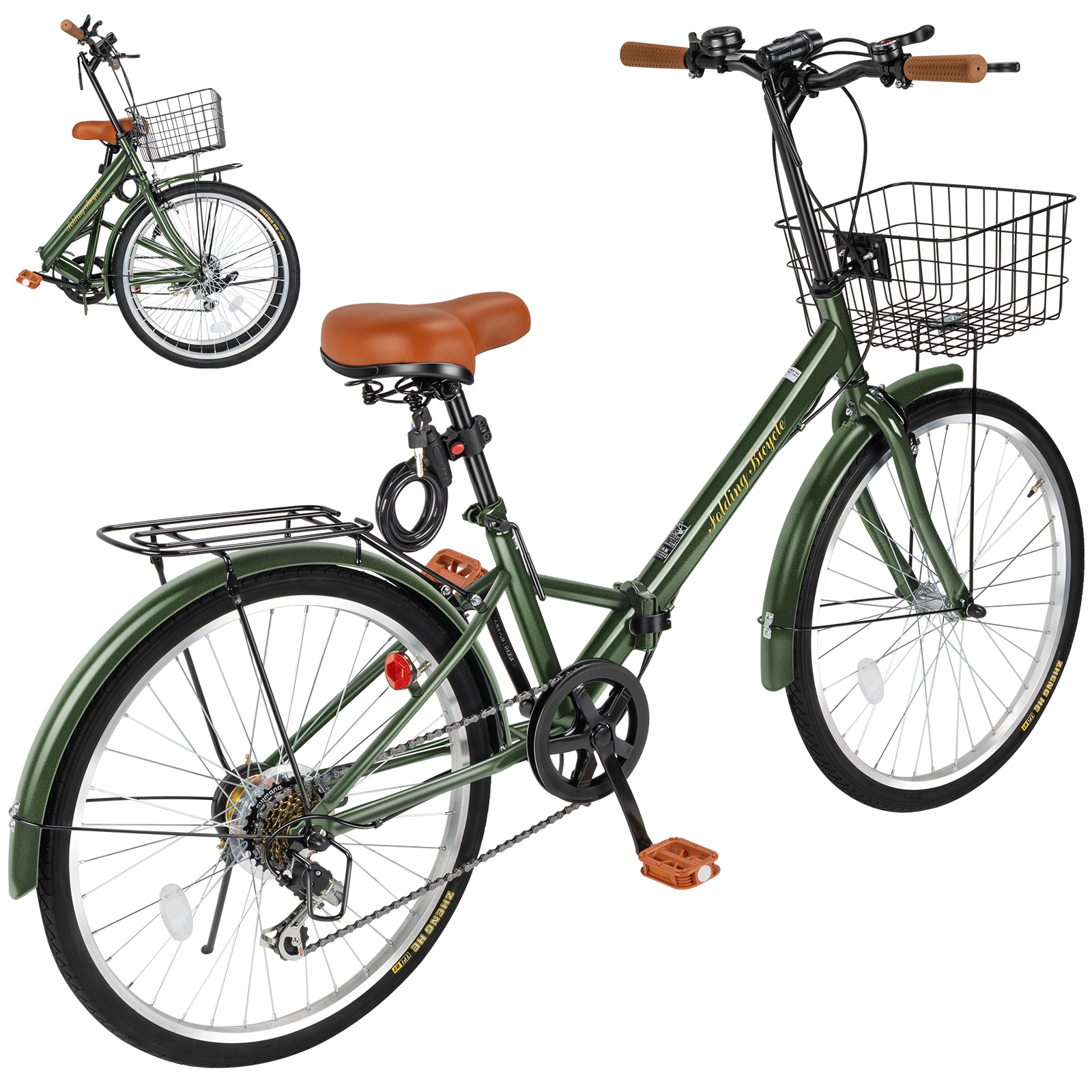 折りたたみ自転車 20インチ/24インチ 高炭素鋼フレーム シマノ 7段変速