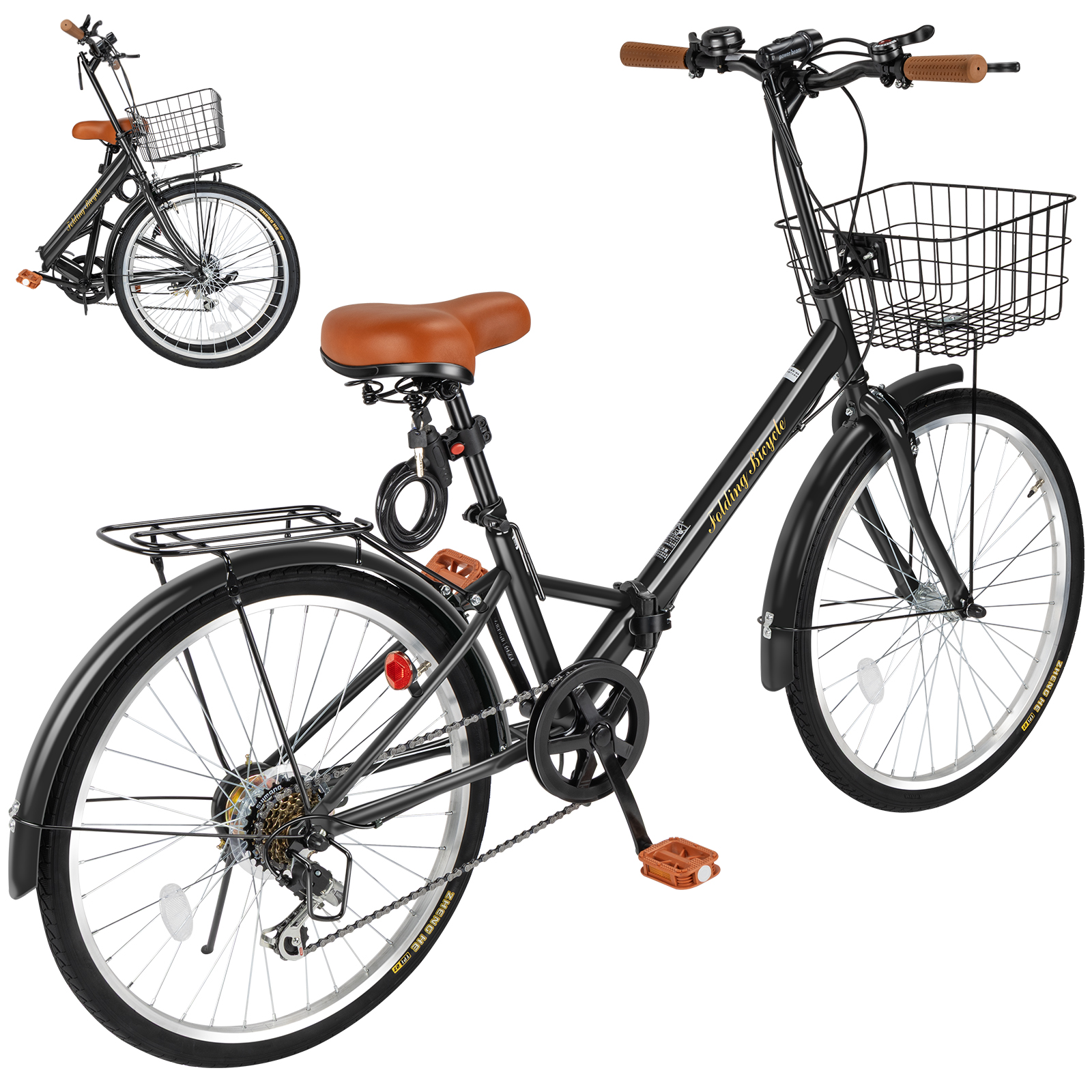 折りたたみ自転車 20インチ/24インチ 高炭素鋼フレーム シマノ 7段変速