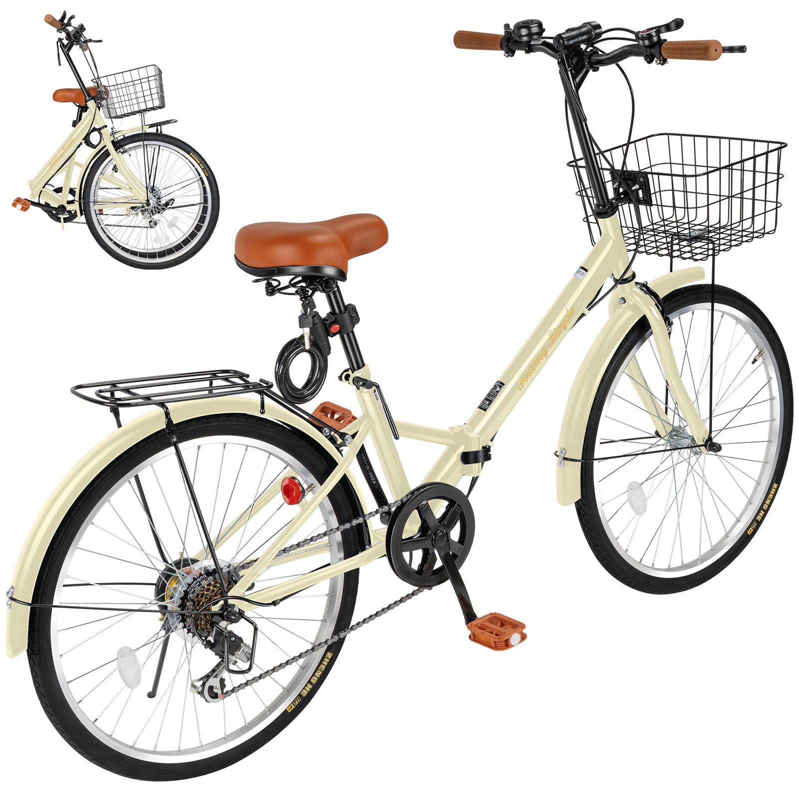 折りたたみ自転車 20インチ/24インチ 高炭素鋼フレーム シマノ 7段変速