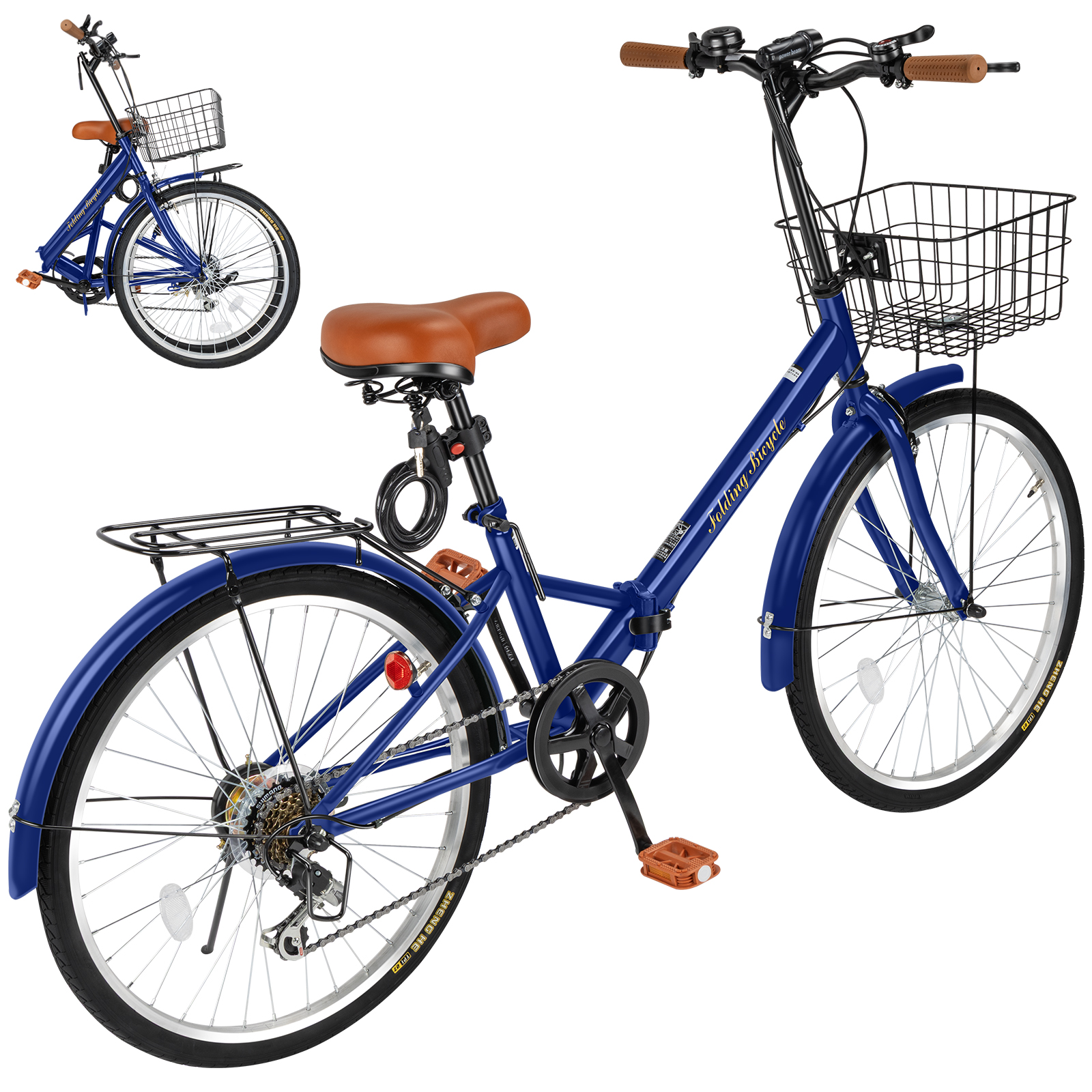 折りたたみ自転車 20インチ/24インチ 高炭素鋼フレーム シマノ 7段変速