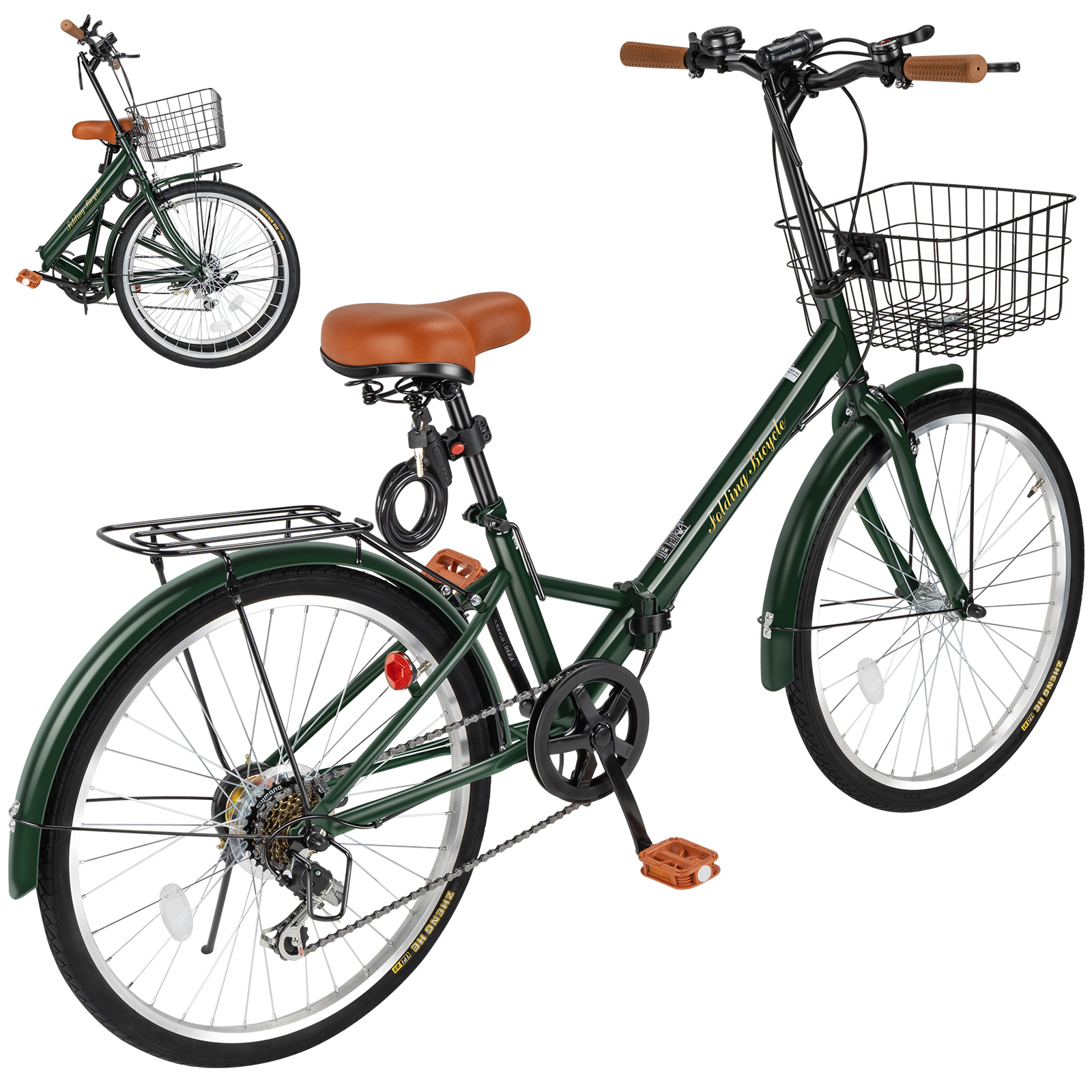折りたたみ自転車 20インチ/24インチ 高炭素鋼フレーム シマノ 7段変速