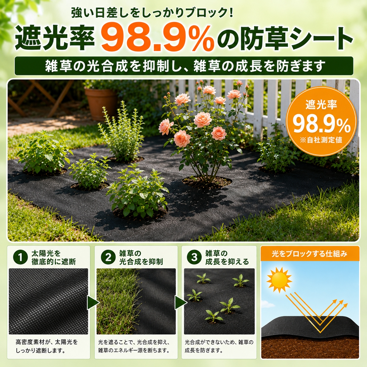Sumeriy 防草シート 厚手 高密度 高透水 高耐久 除草シート 雑草対策