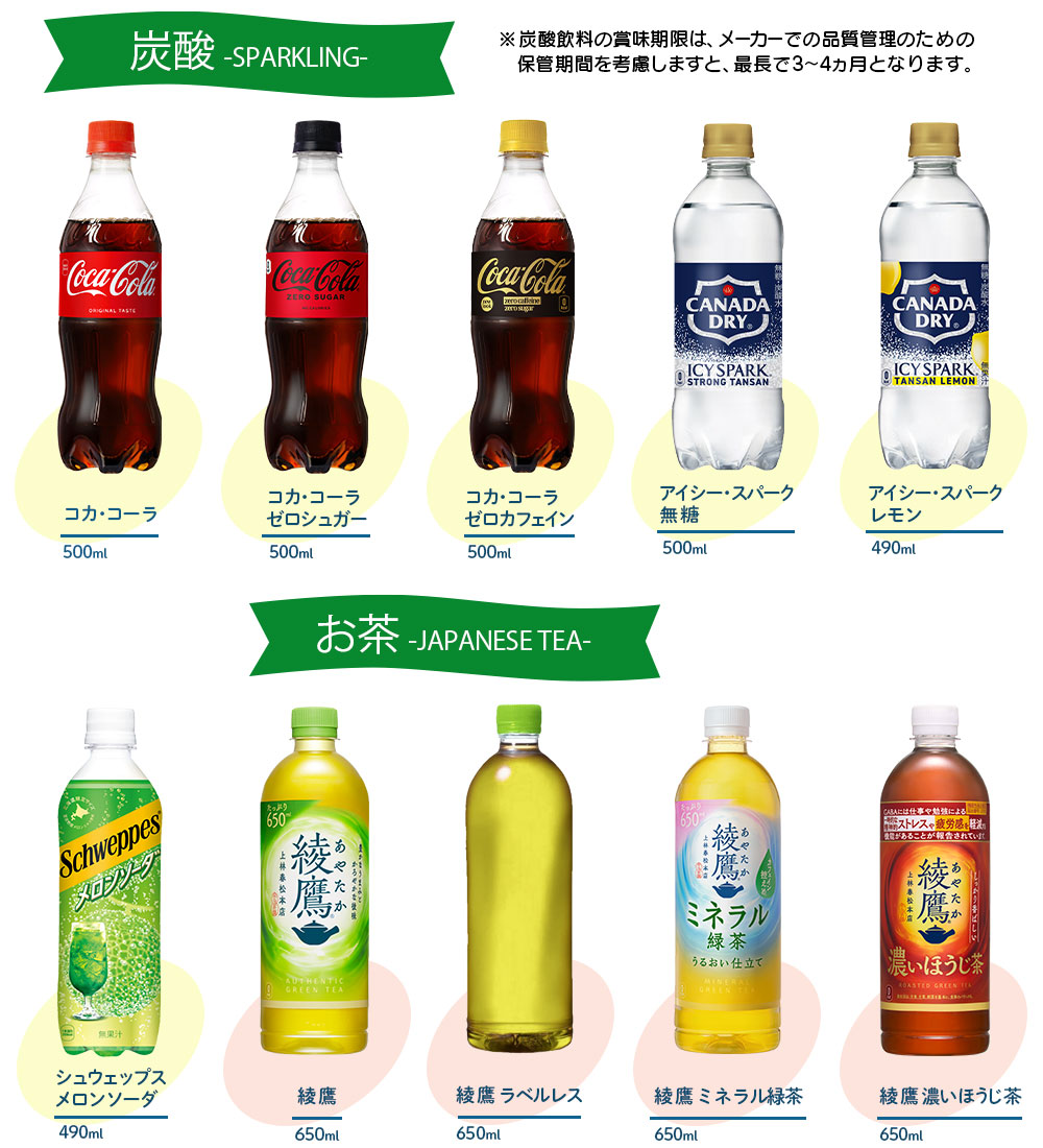 炭酸飲料−お茶飲料