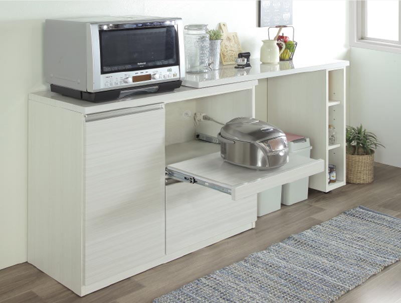 カウンター 幅100〜150cm スライド L型カウンター 対面カウンター