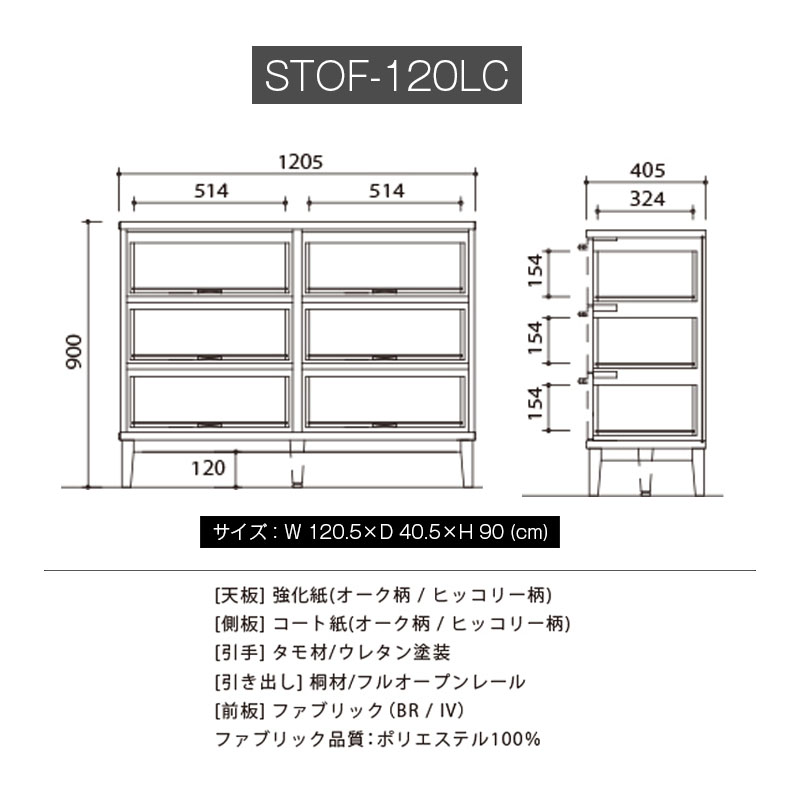 シギヤマ家具工業 チェスト 幅120cm 衣類収納 STOF ストフ リビング