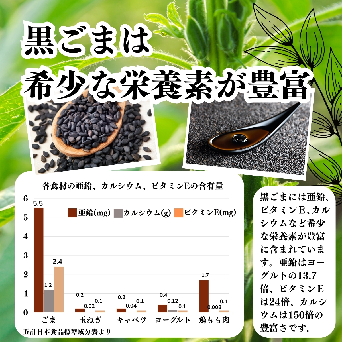 黒ごまは希少な栄養素が豊富