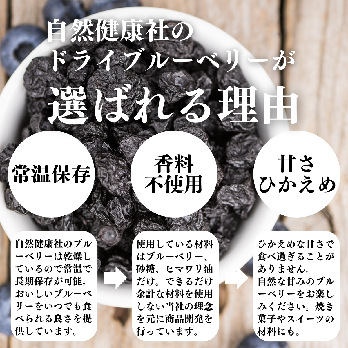 自然健康社のドライブルーベリーが選ばれる理由