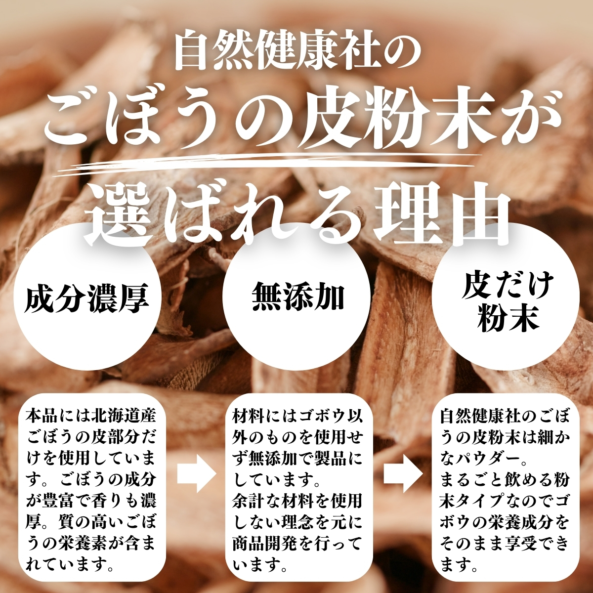 ごぼうの皮粉末が選ばれる理由