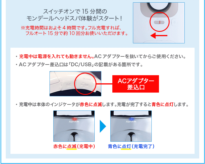 モンデールヘッドスパ HS1 頭皮エステ マッサージャー ヘアケア 癒し