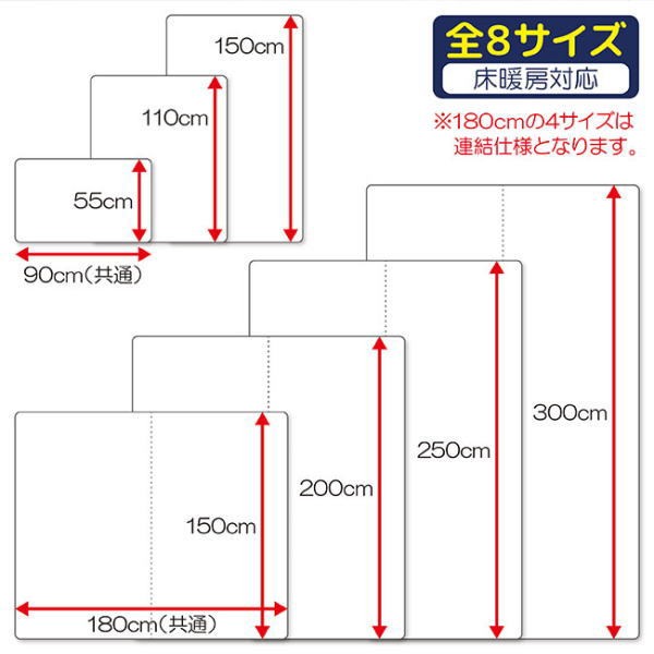 Achilles ダイニングテーブル下保護マット 透明タイプ 180cm×300cm