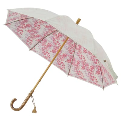 UVION プレミアムホワイト 50長傘 ディアフラワー 3302 晴雨兼用傘 傘 晴雨兼用ショート傘 日傘 UVカット 遮光 遮熱 晴雨兼用 軽量 日本製
