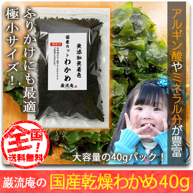 卓抜 乾燥 わかめ カットわかめ 徳島県産 40gセット 国産品 ワカメ