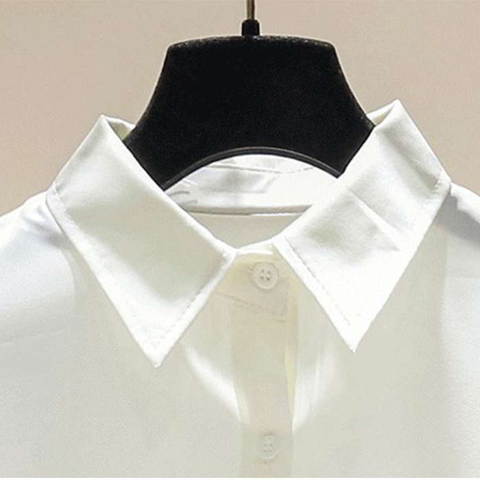 トップス ブラウス レディース シャツ フリル袖 ラッパ袖 長袖 オーバーシャツ  秋 春 大きめ BIG ゆったり 体型カバー おしゃれ |  | 04