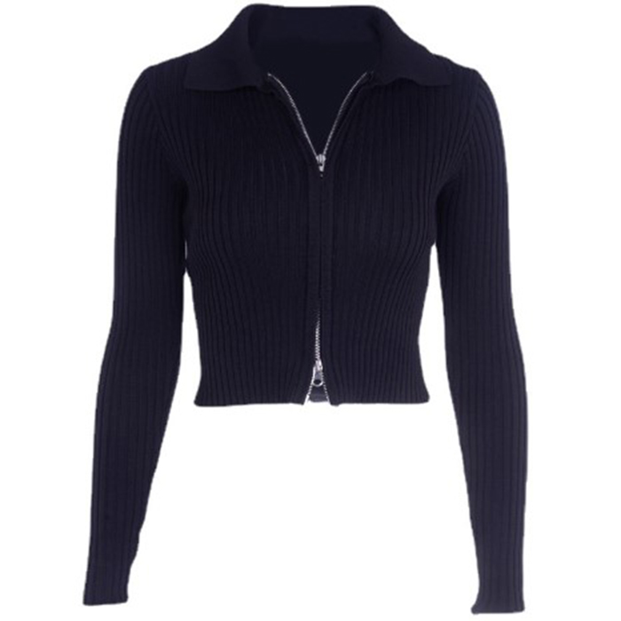 ニット セーター カーディガン フルジップ レディース トップス リブ 冬 秋 春 ファスナー はおり物 おしゃれ シャープ ストレッチ |  | 04