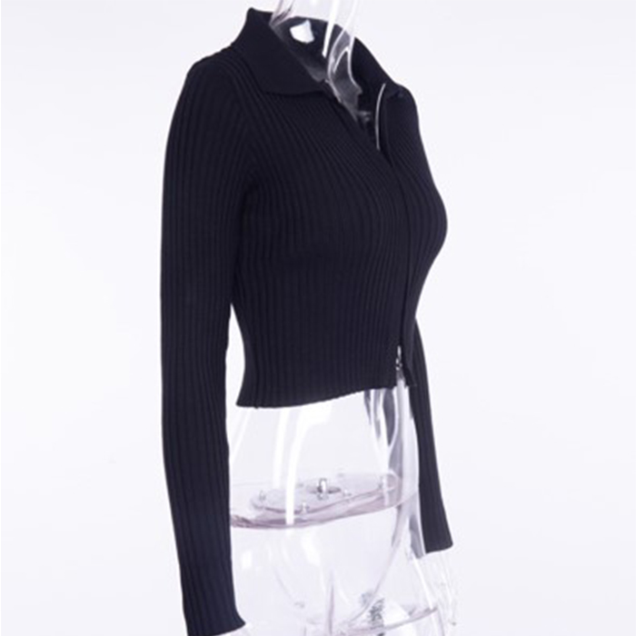 ニット セーター カーディガン フルジップ レディース トップス リブ 冬 秋 春 ファスナー はおり物 おしゃれ シャープ ストレッチ |  | 05