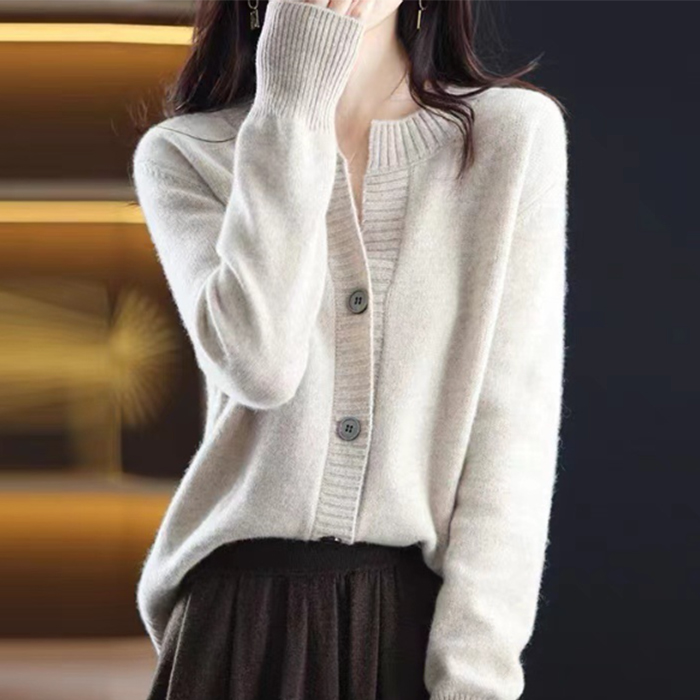 ニット セーター カーディガン レディース  長袖 キーネック トップス  秋 冬 春  おしゃれ カジュアル 体型カバー 羽織り アウター 30代 40代 50代 60代 |  | 02