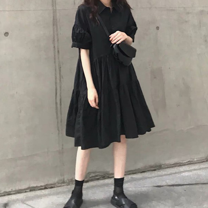 ワンピース レディース 半袖ワンピース キレイめ ティアードワンピース 夏 ワンピース ひざ丈 Aライン 体型カバー |  | 01