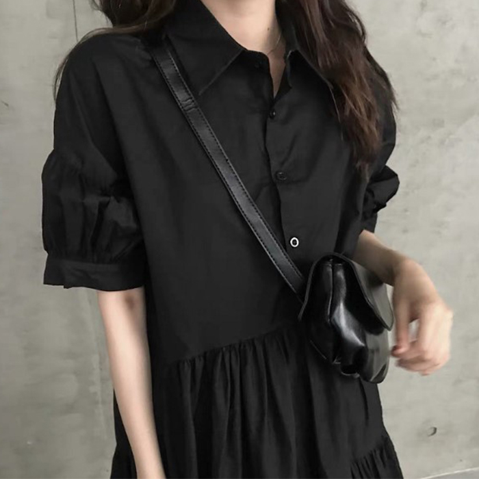 ワンピース レディース 半袖ワンピース キレイめ ティアードワンピース 夏 ワンピース ひざ丈 Aライン 体型カバー |  | 03