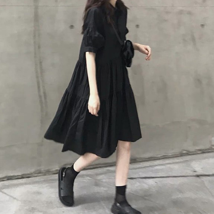 ワンピース レディース 半袖ワンピース キレイめ ティアードワンピース 夏 ワンピース ひざ丈 Aライン 体型カバー |  | 05