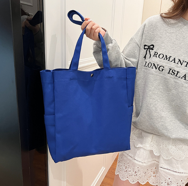 トートバッグ レディース キャンバス 大容量 軽量 帆布 大きめ a4 無地 肩掛け 通勤 通学 マザーズバッグ 旅行 スナップ留め |  | 04