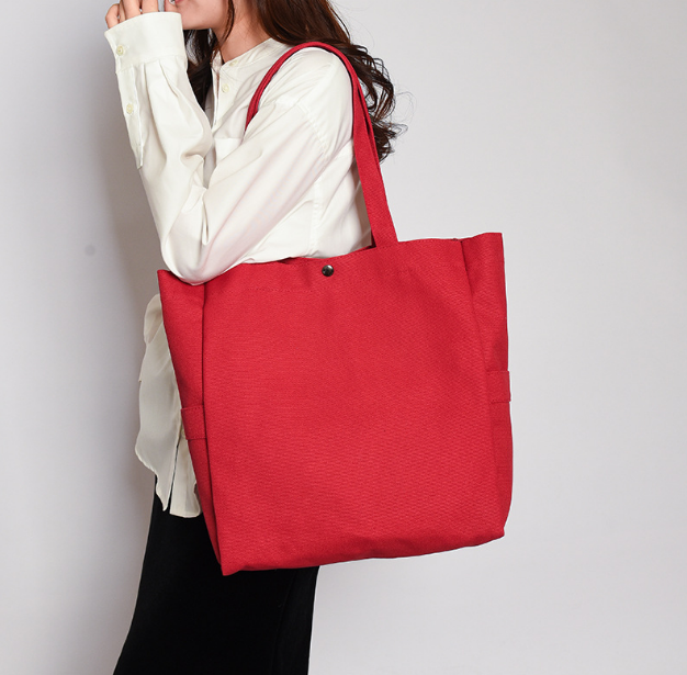 トートバッグ レディース キャンバス 大容量 軽量 帆布 大きめ a4 無地 肩掛け 通勤 通学 マザーズバッグ 旅行 スナップ留め |  | 03