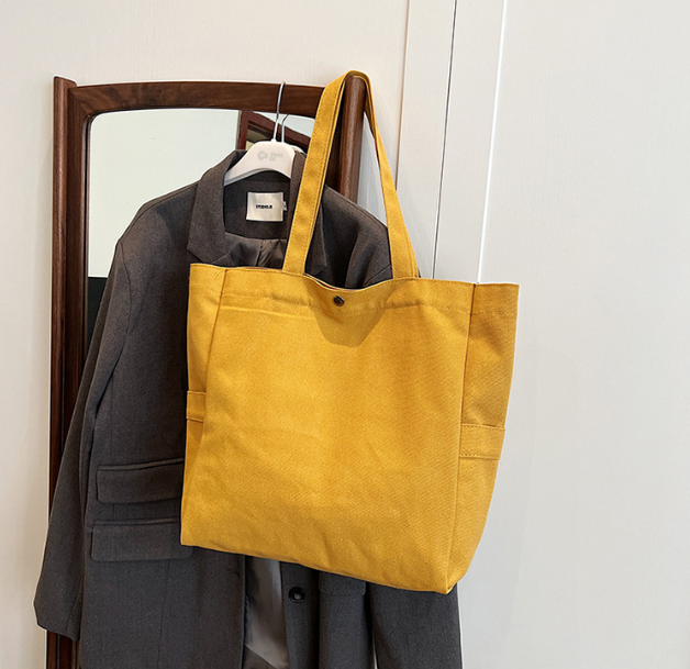 トートバッグ レディース キャンバス 大容量 軽量 帆布 大きめ a4 無地 肩掛け 通勤 通学 マザーズバッグ 旅行 スナップ留め |  | 05