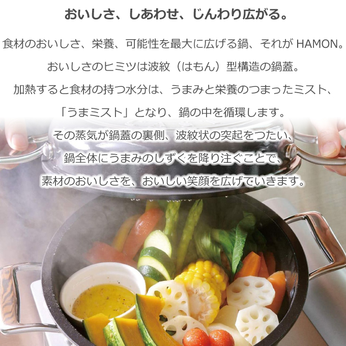 ほうろう鍋 HAMON 琺瑯鍋 薄桜 21cm ガス火用 両手鍋 日本製 無水調理