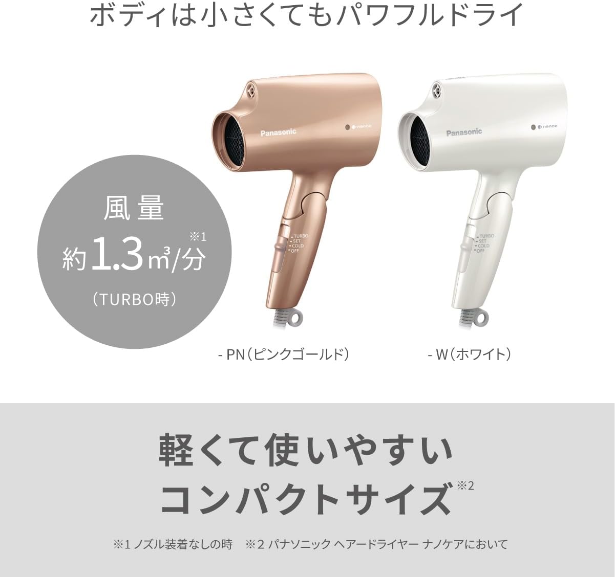 2023年9月1日 新発売 パナソニック ヘアードライヤー ナノケア EH-NA2K-W ホワイト 白 ナノイー コンパクト・軽量モデル パワフル  最新 折り畳み式 送料無料