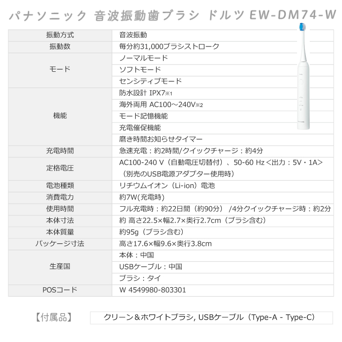 Doltz 2024年9月1日 新発売 最新 新型 パナソニック 音波振動