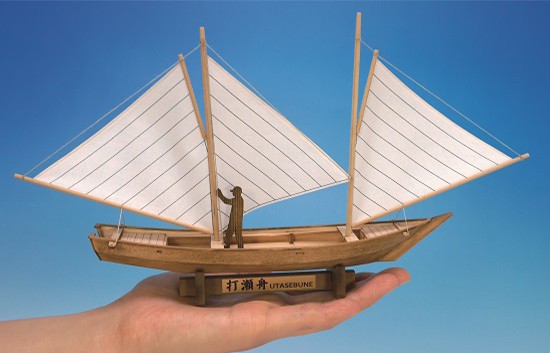 ミニ和船 打瀬舟 野付湾 木製帆船模型 UDJ-F-WASEN-UTASEBUNE-MINI 