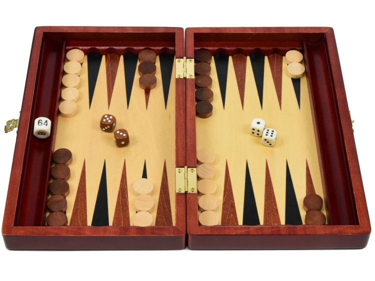 バックギャモン 木製 ポーランド製 Backgammon 28cm×33.5cm ボード ピース 駒 盤 ハンドメイド 数量限定販売