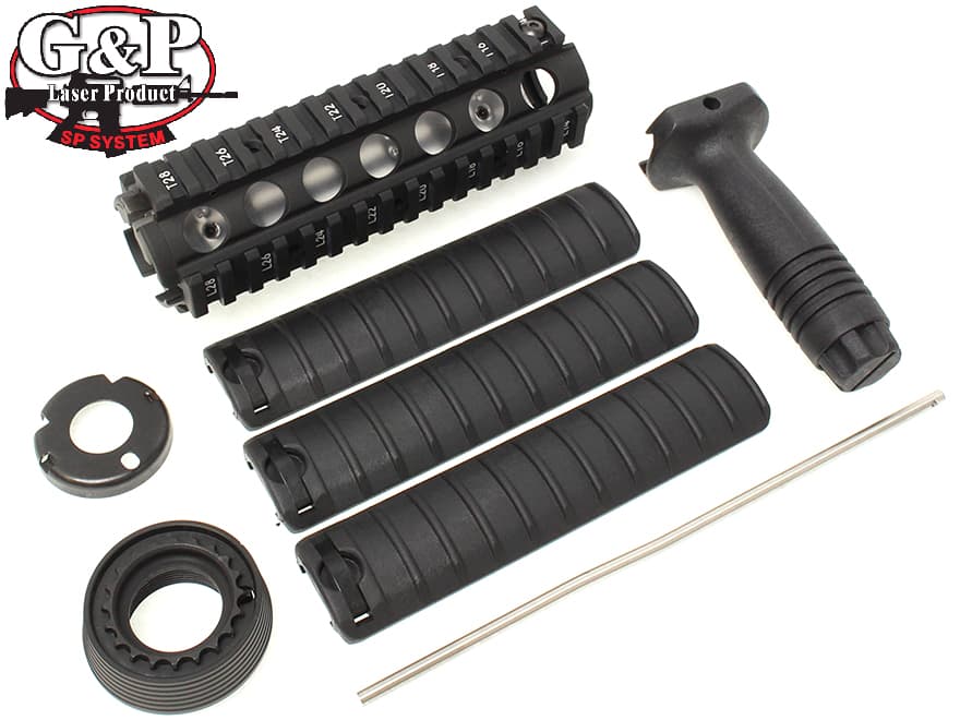 GP675A KACナイツタイプ G&P M4 RAS ハンドガードキット Aタイプ/BK(黒